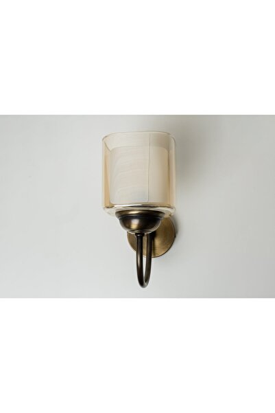 Tel Lighting Eskitme Bronz Kare Cam Başlıklı Aplik