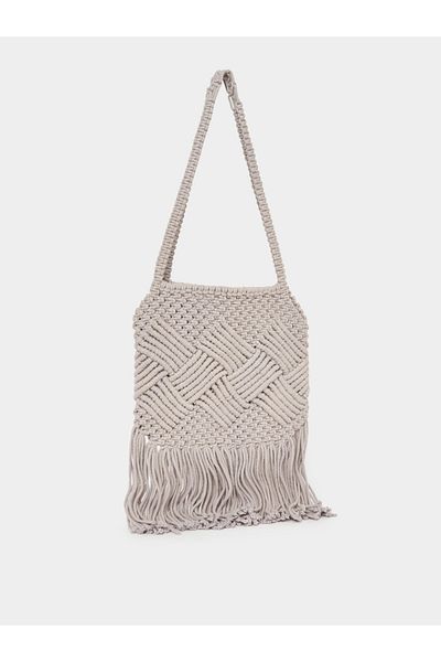 Styli Weave Pattern Crochet Shoulder Bag