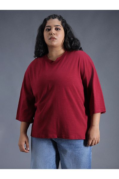 High Star By Styli Plus Size Solid Cotton Boxy Fit T-Shirt