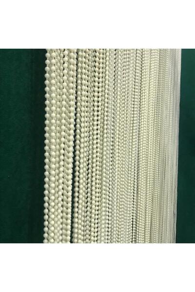 özdeğer home 80x180cream Zero Dec Chain Curtain Wooden Door Curtain Flapper Curtain Door Ornament Bead Curtain
