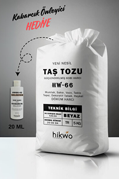 Hikwo Hw-66 Taş Tozu - Saksı Döküm Harcı - Heykel Alçısı - Hızlı Donan Taş To...