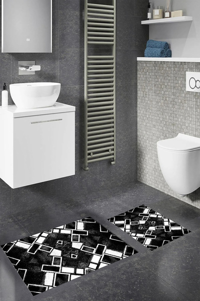 Viyana Home Covoraș de baie lavabil cu bază anti-alunecare imprimată digital,...