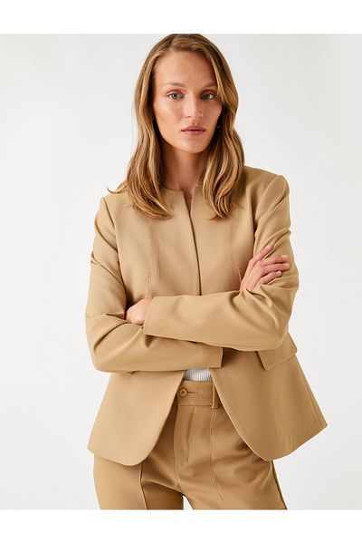 Koton Collarless Blazer Jacket
