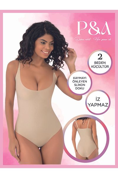 SOFT Pa Clothing Laser Cut Body Corset with Chest Pad No Trace Two Sizes Shrink Non-Slip Silicone Texture