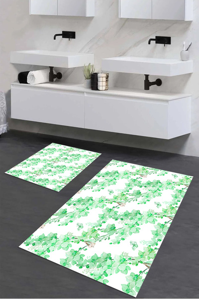 Viyana Home Covoraș de baie imprimat, anti-alunecare, lavabil, cu model de fl...