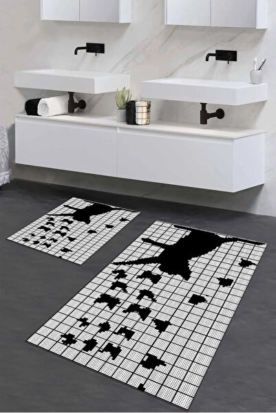 Viyana Home Печатен противоплъзгащ се, измиваем килим за баня с котешки мотив...
