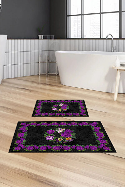 Viyana Home Covoraș de baie lavabil cu bază anti-alunecare imprimată digital,...