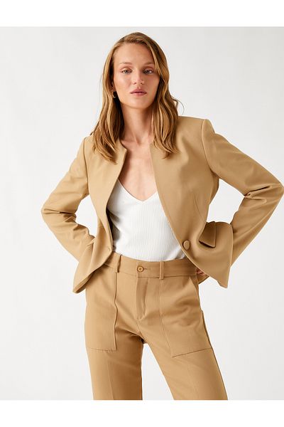 Koton Collarless Blazer Jacket