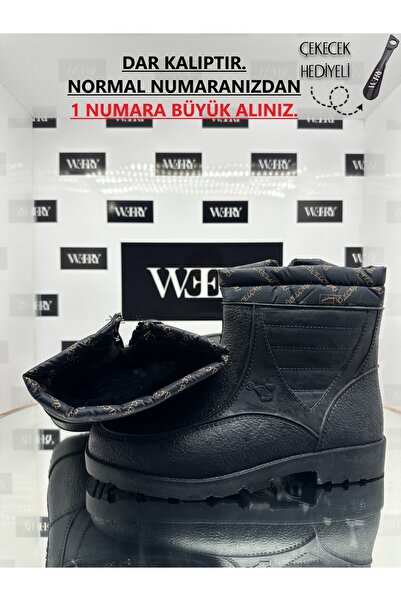 e&e Pvc Su Geçirmez Av Botu Kışlık İçi Peluşlu Kar Çizmesi Yağmur Çizmesi Fermuarlı Erkek İş Çizmesi