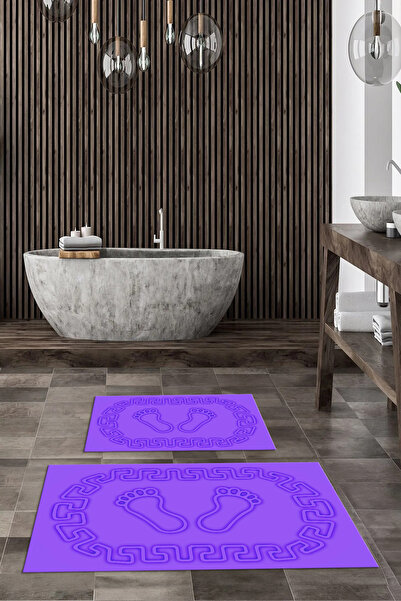 Viyana Home Ψηφιακό αντιολισθητικό χαλάκι μπάνιου με μοτίβο ποδιών που πλένετ...