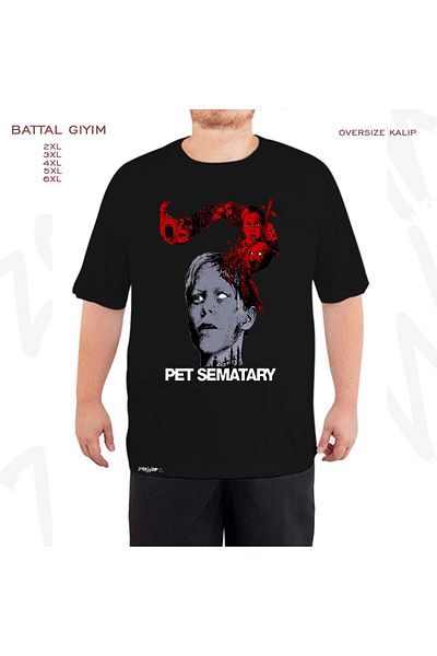 ZOKAWEAR Μαύρο μπλουζάκι Oversize Pet Sematary Printed Battal (Bol) Mold