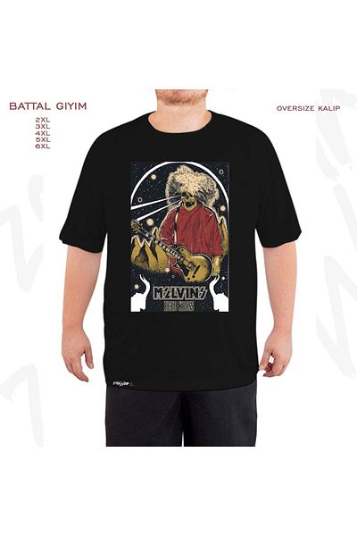 ZOKAWEAR Oversize Melvins Redd Kross Printed Oversize (Bol) Mold Μαύρο T-Shirt