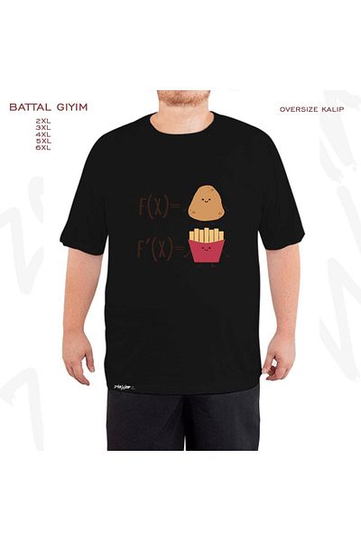 ZOKAWEAR Oversize Ayt Tyt Students Derivative Math Printed Battal (Bol) Mold Μαύρο μπλουζάκι