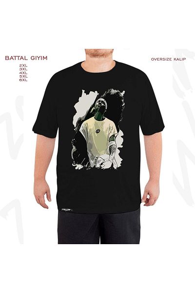 ZOKAWEAR Oversize Allen Iverson 5 Printed Oversize (Bol) Μαύρο T-Shirt