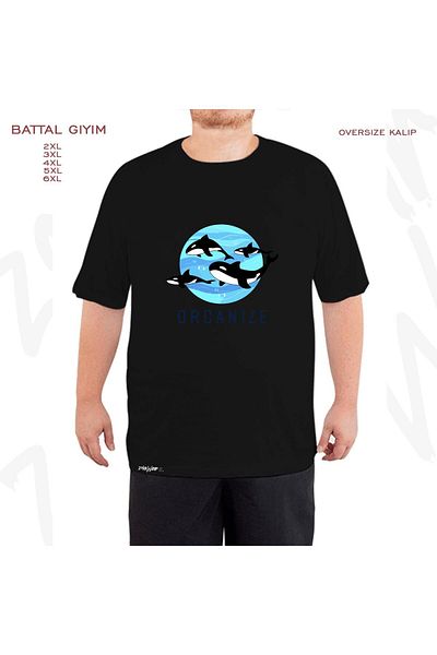 ZOKAWEAR Orca Killer Whale Attacks Printed - Μαύρο T-Shirt Battal Mold