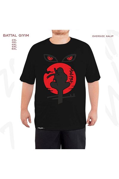 ZOKAWEAR Uchiha Itachi 3 Printed - Μαύρο T-Shirt Battal Fit