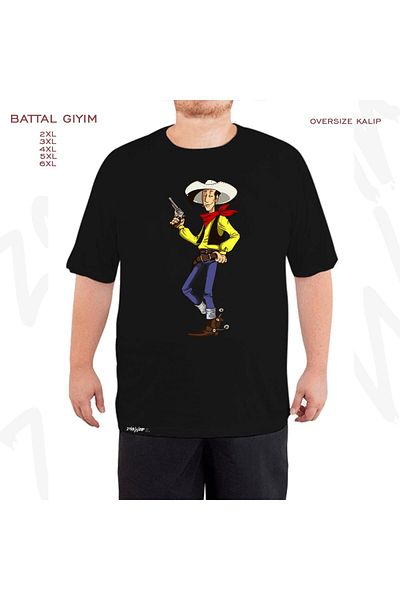ZOKAWEAR Oversize Red Kit Printed Battal (Bol) Mold Μαύρο T-Shirt