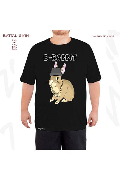 ZOKAWEAR Oversize B Rabbit (Eminem) Printed Oversize (Bol) Mold Μαύρο T-Shirt