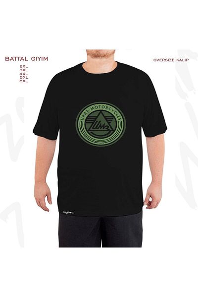 ZOKAWEAR Ural Vintage Motorcycle Printed - Μαύρο T-Shirt με μεγάλη εφαρμογή