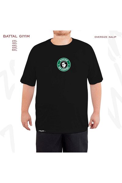 ZOKAWEAR Oversize Philosopher Suicide Printed Battal (Bol) Mold Μαύρο T-Shirt