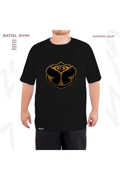 ZOKAWEAR Υπερμεγέθη Μαύρο μπλουζάκι με στάμπα Tomorrowland με τις καλύτερες πωλήσεις