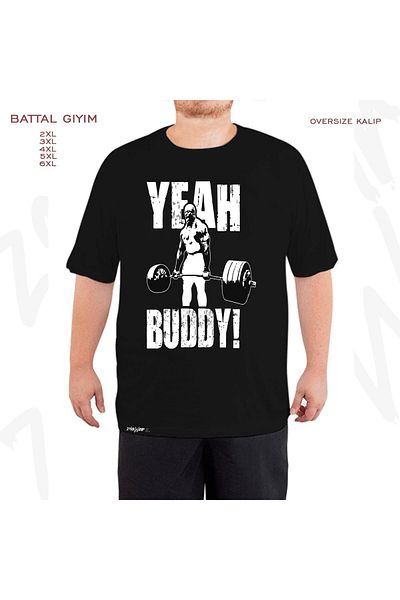 ZOKAWEAR Υπερμεγέθη YAH BUDDY (Ronnie Coleman) Μαύρο μπλουζάκι με στάμπα μεγάλου μεγέθους