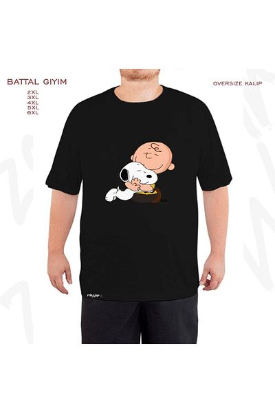 ZOKAWEAR Oversize Snoopy 3 Printed Oversize (Bol) Μαύρο T-Shirt