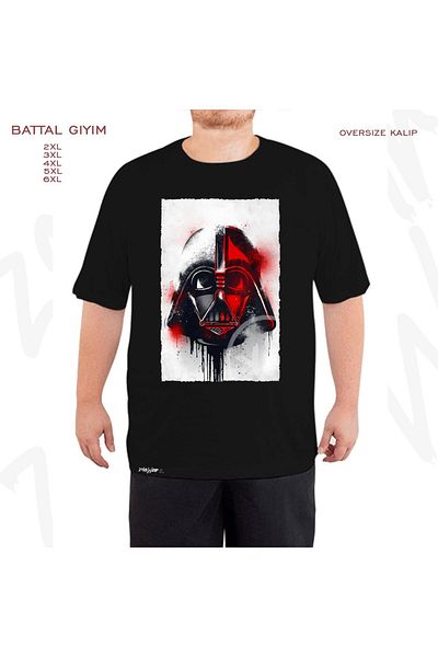 ZOKAWEAR Oversize Star Wars (dart Vader Printed Battal (Bol) Mold Μαύρο T-Shirt