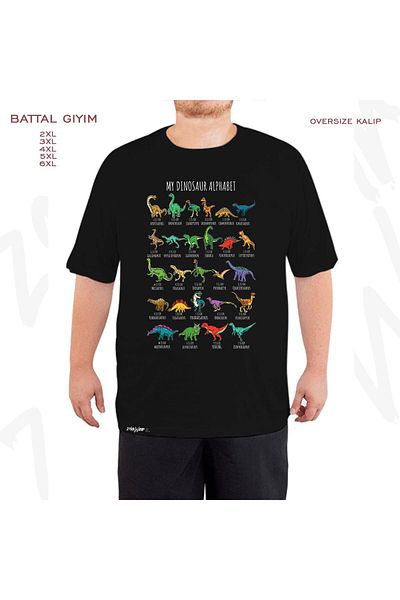 ZOKAWEAR Oversize Archeologist Printed Battal (Bol) Mold Μαύρο T-Shirt