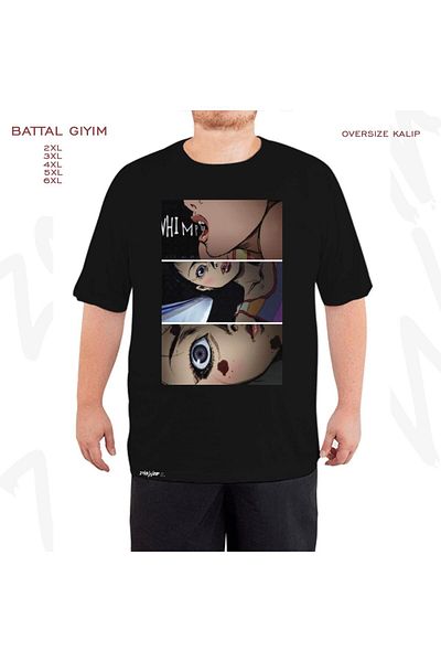 ZOKAWEAR Kill Bill Printed Oversize Μαύρο T-Shirt - Ruined Childhood Battal Fit