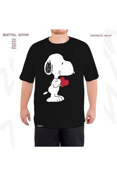 ZOKAWEAR Oversize Snoopy4 Printed Oversize (Bol) Μαύρο T-Shirt