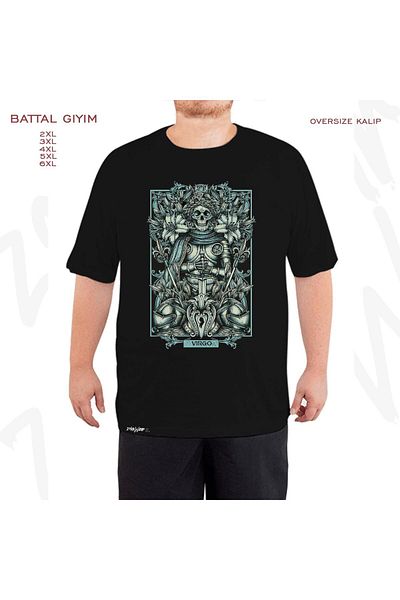 ZOKAWEAR Virgo Zodiac Printed - Μαύρο μπλουζάκι με γοτθικό σχέδιο ζωδίου