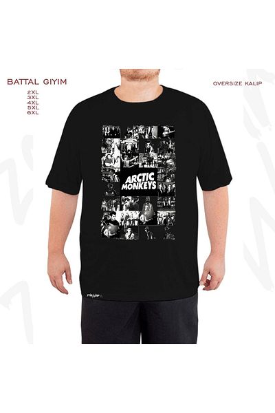 ZOKAWEAR Μαύρο μπλουζάκι Oversize Arctic Monkeys v2 με στάμπα μεγάλου μεγέθους (Bol)