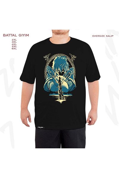 ZOKAWEAR Μαύρο μπλουζάκι με στάμπα μεγάλου μεγέθους Vinland Saga Son Of Thors