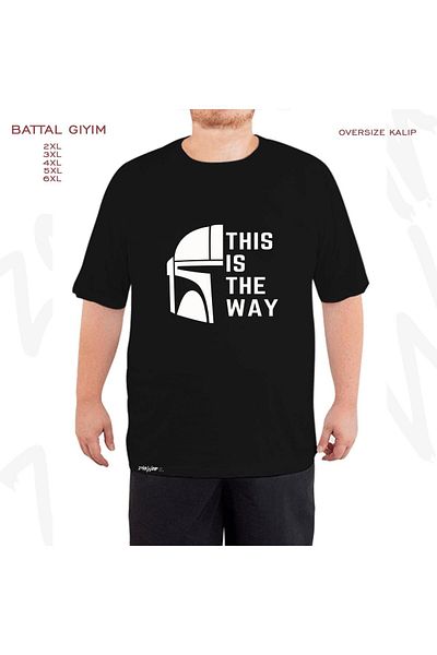 ZOKAWEAR Υπερμεγέθεις τρελές ιδέες για το μαύρο μπλουζάκι με στάμπα Mandalorian