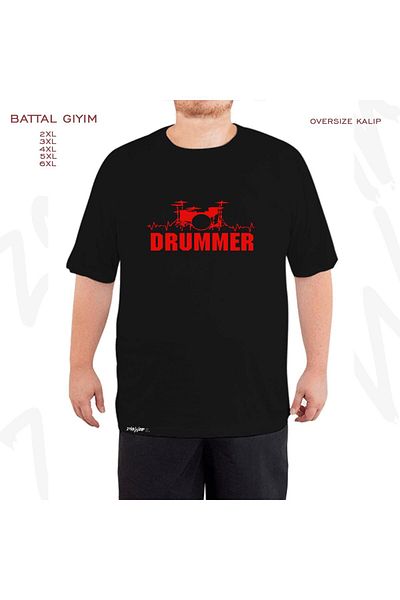 ZOKAWEAR Oversize Drum v2 Printed Battal (Bol) Μαύρο T-Shirt
