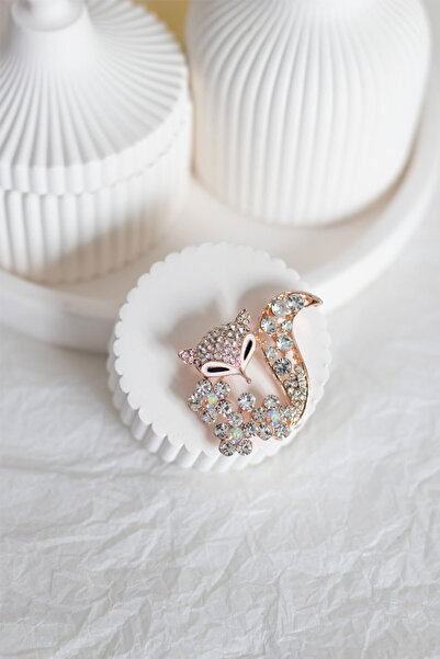 DHARMONYCO Taşlı Tilki Broş