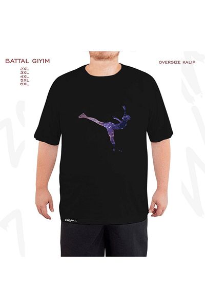 ZOKAWEAR Oversize Ice Skating Ice Skating Printed Battal (Bol) Mold Μαύρο T-shirt