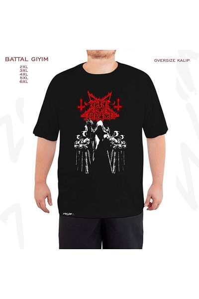 ZOKAWEAR Μαύρο μπλουζάκι Oversize Dark Funeral Printed Battal (Bol) Fit