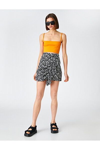 Koton Μίνι φλοράλ φούστα ασύμμετρο βολάν