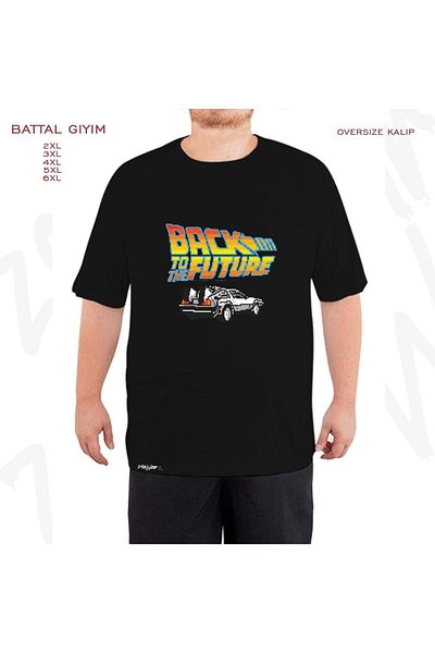 ZOKAWEAR Oversize Back To The Future Μαύρο μπλουζάκι Delorean με στάμπα 8 bit