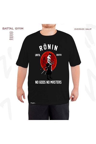 ZOKAWEAR Oversize Roronoa Zoro Ronin Until Death Printed (Μπολύ) Μαύρο T-Shirt