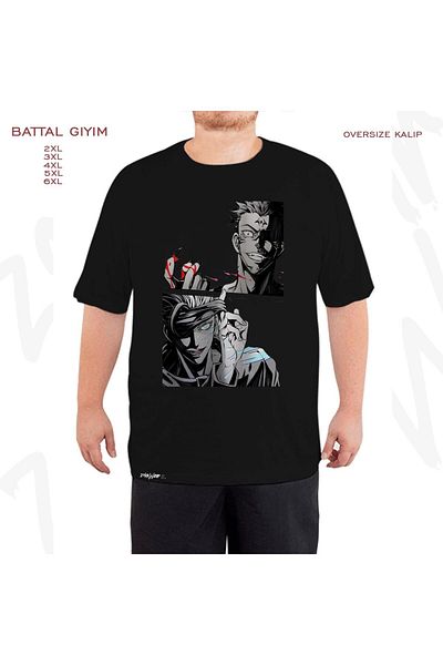 ZOKAWEAR Jujutsu Kaisen Satoru Gojo Printed - Μαύρο T-Shirt Battal Fit