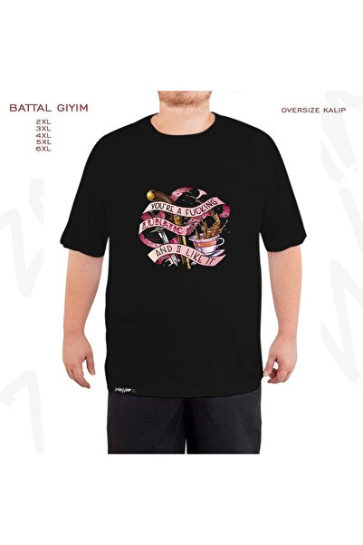 ZOKAWEAR Oversize Ofmd Fcking Lunatic Printed Oversize (Bol) Mold Μαύρο T-Shirt