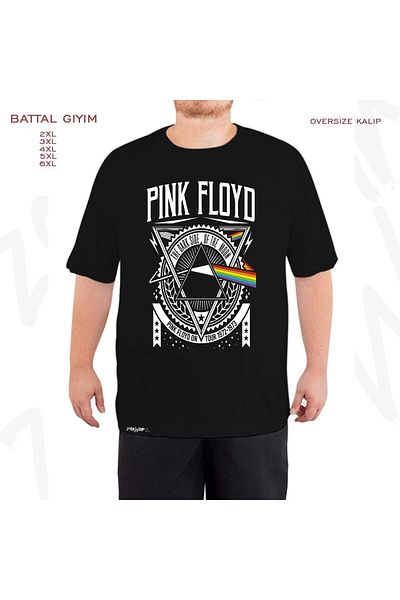 ZOKAWEAR Μαύρο μπλουζάκι Oversize Pink Floyd με προσαρμοσμένη εκτύπωση Battal (Bol) Mold