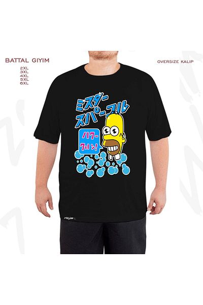 ZOKAWEAR Κύριος. Sparkle Japanese Homer Printed Black Oversize T-shirt