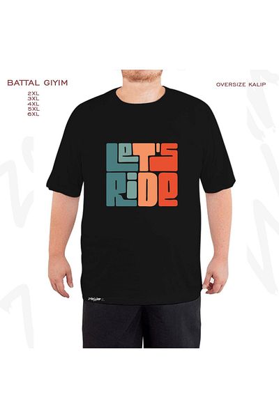 ZOKAWEAR Let's Ride - Μαύρο υπερμεγέθη εμπριμέ μπλουζάκι