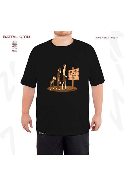 ZOKAWEAR Μαύρο μπλουζάκι με τυπωμένο σχέδιο ανθρώπινης εξέλιξης μεγάλου μεγέθους