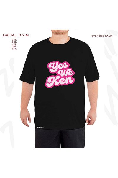 ZOKAWEAR Оувърсайз черна тениска с щампа Barbie Yes We Ken