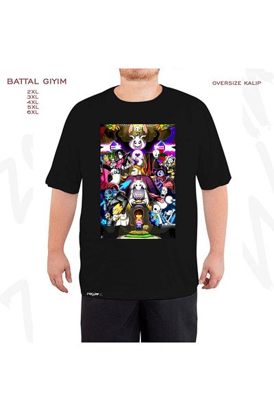 ZOKAWEAR Μαύρο μπλουζάκι Oversize Undertale Printed Battal (Bol) Mold